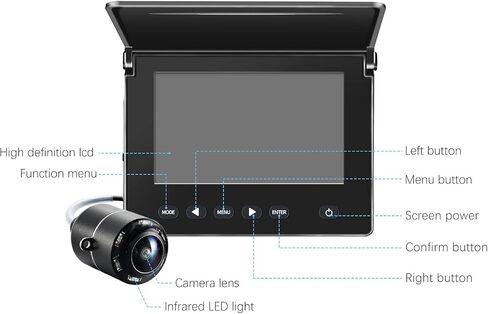 Underwater Fish Finder Fishing Camera Ice Fishing Night Vision Camera 4.3" LCD Monitor Sport Video Underwater in Kuwait