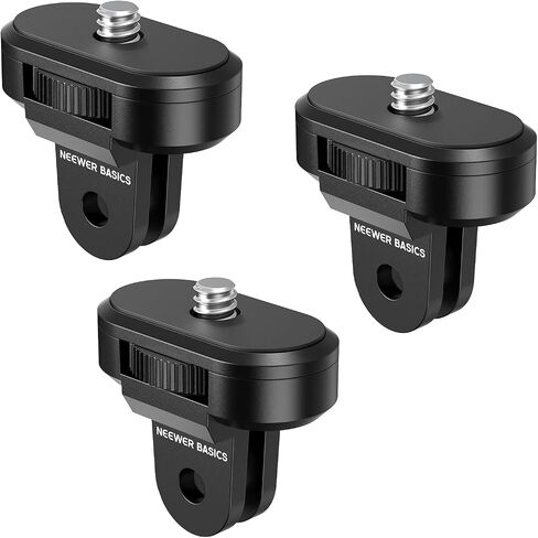 NEEWER 3 Pack Tripod Mount Adapter Kit Compatible with Insta360 DJI OSMO 360 Pocket 3 Action Camera for POV Video Recording, 1/4"-20 to 2 Prong Conversion Screw Parts Accessories, GP-92 in Saudi Arabia