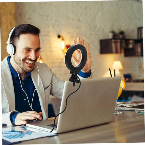 مصباح بمشبك LED من Gadpiparty مكون من قطعتين لإضاءة مؤتمرات الفيديو للمكياج والعمل عن بعد، إضاءة كاميرا ويب USB محمولة للبث والاجتماعات عبر الإنترنت in Saudi Arabia
