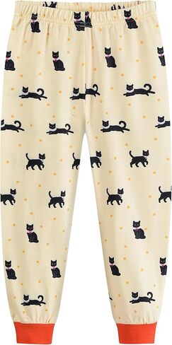 DDSOL Toddler Girls Pajamas Set Warm Pjs Baby Kids Long Sleeve Sleepwear Cat Love Heart Winter Jammies 2-7 Years in Saudi Arabia