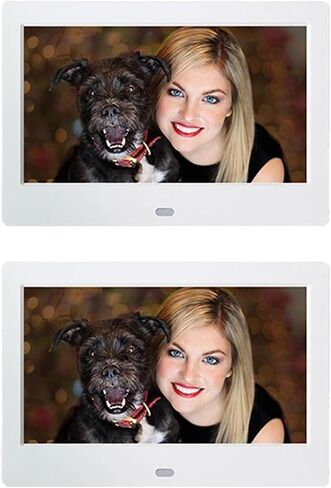 7 Inch Smart Digital Photo Frame, 800x480 LED Display, 720P Video & MP3 Playback, Remote Control, Auto Playback (2pcs White) in Saudi Arabia