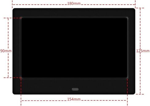 إطار صور رقمي ذكي مقاس 7 بوصات، شاشة LED مقاس 800 × 480، تشغيل فيديو بدقة 720 بكسل عالي الدقة، مشغل موسيقى MP3، جهاز تحكم عن بعد، أسود (عبوة واحدة) in Saudi Arabia