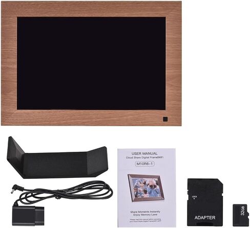 10 Inch WiFi Digital Photo Frame, 1280x800 IPS Touchscreen, 16GB Storage, Motion Sensor, Auto Rotation, Add 32GB TF Card (Black) in Saudi Arabia