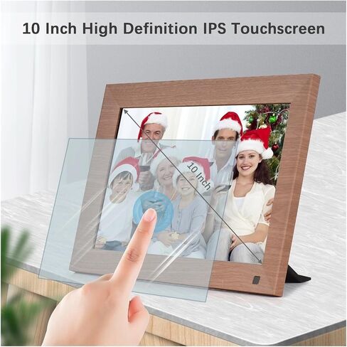 10 Inch WiFi Digital Photo Frame, 1280x800 IPS Touchscreen, 16GB Storage, Motion Sensor, Auto Rotation, Add 32GB TF Card (Black) in Saudi Arabia