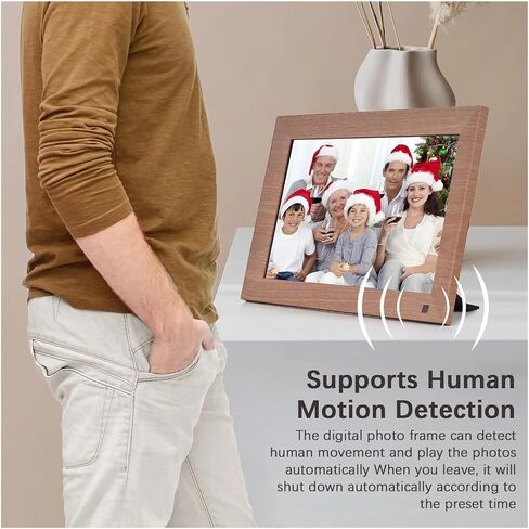 10 Inch WiFi Digital Photo Frame, 1280x800 IPS Touchscreen, 16GB Storage, Motion Sensor, Auto Rotation, Add 32GB TF Card (Black) in Saudi Arabia