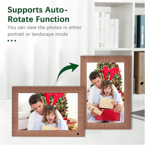 10 Inch WiFi Digital Photo Frame, 1280x800 IPS Touchscreen, 16GB Storage, Motion Sensor, Auto Rotation, Add 32GB TF Card (Black) in Saudi Arabia