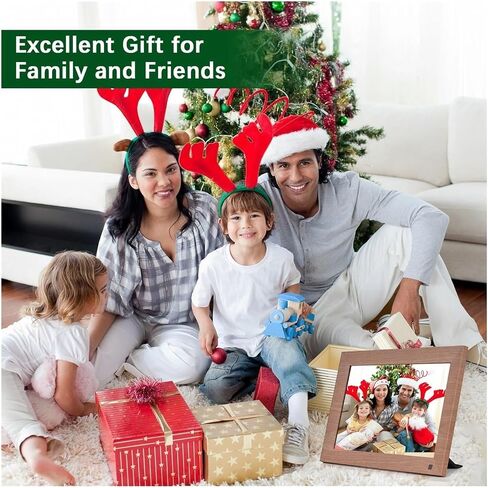 10 Inch WiFi Digital Photo Frame, 1280x800 IPS Touchscreen, 16GB Storage, Motion Sensor, Auto Rotation, Add 32GB TF Card (Black) in Saudi Arabia