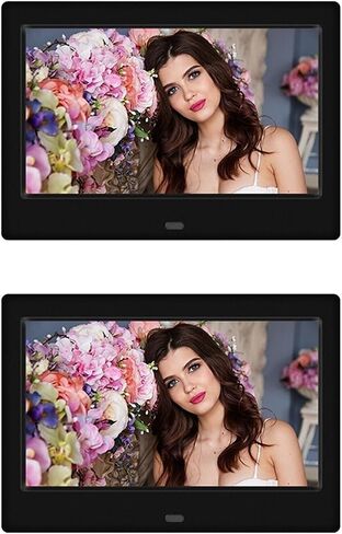 7 Inch Digital Photo Frame, 800x480 HD LED Display, Video/Audio Playback, MP3 MP4, USB/SD Card, Remote Control, Auto Playback - 2 Pack, Black in Saudi Arabia