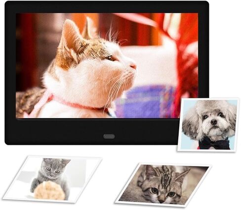 7 Inch Digital Photo Frame, 800x480 HD LED Display, Video/Audio Playback, MP3 MP4, USB/SD Card, Remote Control, Auto Playback - 2 Pack, Black in Saudi Arabia