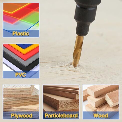 5Pcs Countersink Drill Bit Set for Wood Drill Bits for Holes Tapered Drill Bits Counter Sinker Drill Bit Set with Allen Wrench Pilot Screw Hole Set 82-Degree Chamfer Titanium Coated in Saudi Arabia