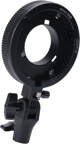 Keenso Mount Adapter for Camera Flash Bracket with Strategic Umbrella Alignment for LED Light Softbox Beauty Dish Reflector, Easy Mounting, PhotographersStudio, ABSAluminum Alloy, Black in Saudi Arabia