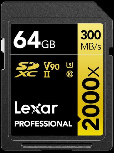 Lexar 512GB Professional 2000x SDXC Memory Card, UHS-II, C10, U3, V90, Full-HD & 8K Video, Up to 300MB/s Read, for DSLR, Cinema-Quality Video Cameras (LSD2000512G-RNNNU) in Saudi Arabia