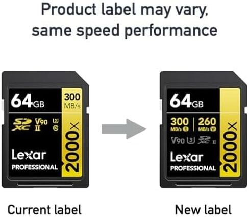 Lexar 512GB Professional 2000x SDXC Memory Card, UHS-II, C10, U3, V90, Full-HD & 8K Video, Up to 300MB/s Read, for DSLR, Cinema-Quality Video Cameras (LSD2000512G-RNNNU) in Saudi Arabia