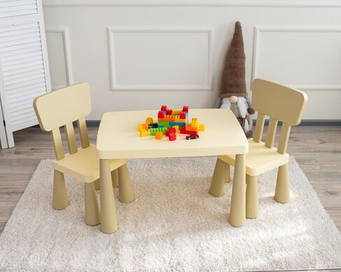 Kids Table and 2 Chairs Set with Storage Drawer, Height Adjustable Toddler Desk and Chair Set, Classroom/Playroom/Daycare/Home, Children Multi-Activity Table for Ages 2-8 in Saudi Arabia
