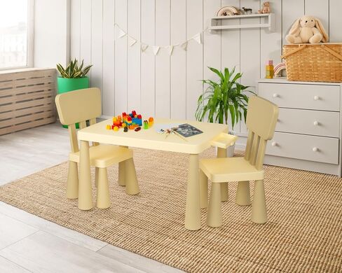 Kids Table and 2 Chairs Set with Storage Drawer, Height Adjustable Toddler Desk and Chair Set, Classroom/Playroom/Daycare/Home, Children Multi-Activity Table for Ages 2-8 in Saudi Arabia