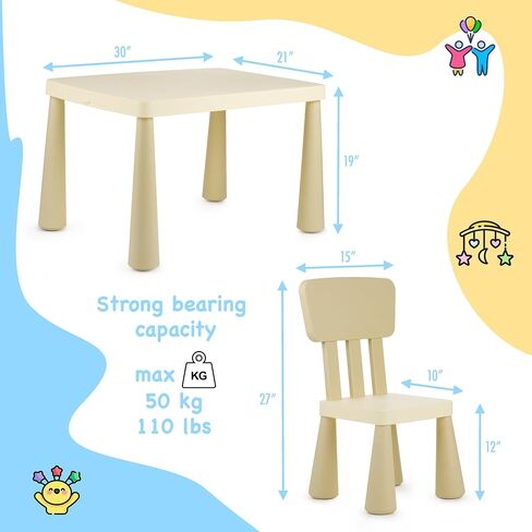 Kids Table and 2 Chairs Set with Storage Drawer, Height Adjustable Toddler Desk and Chair Set, Classroom/Playroom/Daycare/Home, Children Multi-Activity Table for Ages 2-8 in Saudi Arabia