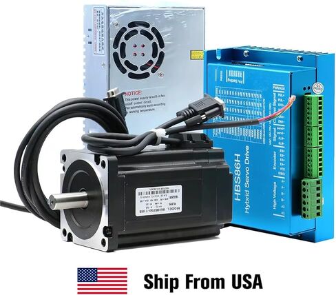 1 قطعة Nema34 86 مللي متر 4.5N 8.5N 12N مجموعة محرك متدرج بحلقة مغلقة + 400 واط 60 فولت PSU + HBS86H سائق سيرفو هجين + كابل التشفير (12 نانومتر) in Saudi Arabia