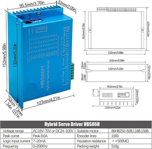 1 قطعة Nema34 86 مللي متر 4.5N 8.5N 12N مجموعة محرك متدرج بحلقة مغلقة + 400 واط 60 فولت PSU + HBS86H سائق سيرفو هجين + كابل التشفير (12 نانومتر) in Saudi Arabia