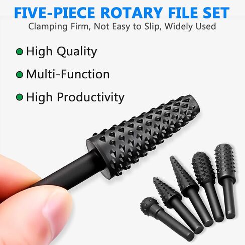 5-Piece Rotary Burr Set for Woodworking Metal Carving Polishing Tools 1/4 Inch Shank Fits Power Drills and Rotary Tools in Saudi Arabia