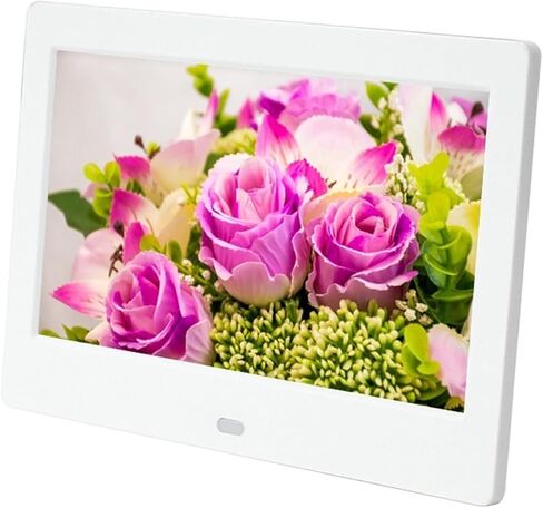 7-Inch LED HD Digital Photo Frame, 800x480 IPS Display, MP3 Music & MP4 Video Player, Supports USB & Memory Cards, White in Saudi Arabia
