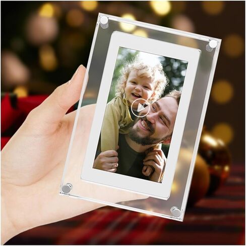 5-Inch Acrylic Digital Photo Frame, Vertical Display, 1000mAh Battery, 2GB Memory, HD 480x854 Resolution, USB Video & Photo Upload, Home Decor in Saudi Arabia