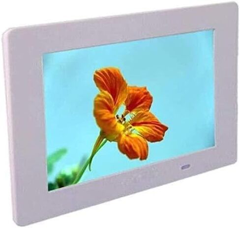 7-Inch LCD Electronic Photo Frame, 800x480 Resolution, Video/Audio Playback, Calendar/Clock, SD/USB Support, White in Saudi Arabia