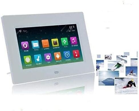 7-Inch LCD Electronic Photo Frame, 800x480 Resolution, Video/Audio Playback, Calendar/Clock, SD/USB Support, White in Saudi Arabia