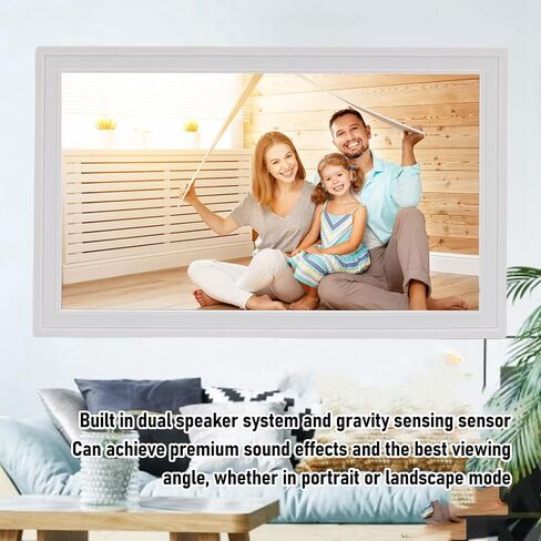 إطار صور رقمي Yoidesu مقاس 18.5 بوصة بتقنية WiFi، وإطار صور رقمي بشاشة لمس LED LCD، وذاكرة وصول عشوائي 32 جيجابايت بنظام Android مع مستشعر لتطبيقات العرض المنزلية (قابس أمريكي) in Saudi Arabia