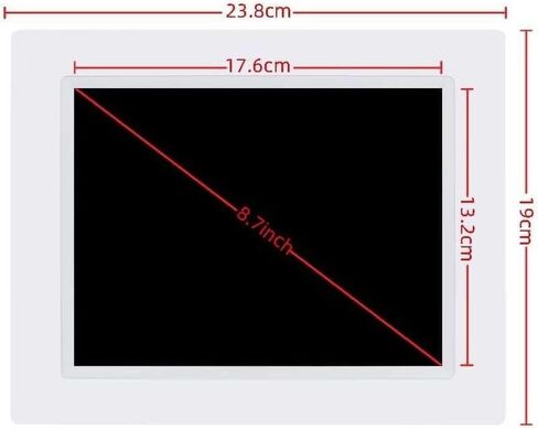 8.7-Inch WiFi Digital Photo Frame, 16GB Storage, 1280x800 Resolution, Auto-Rotation, Easy Sharing via App, White (Black) for Any Occasion in Kuwait