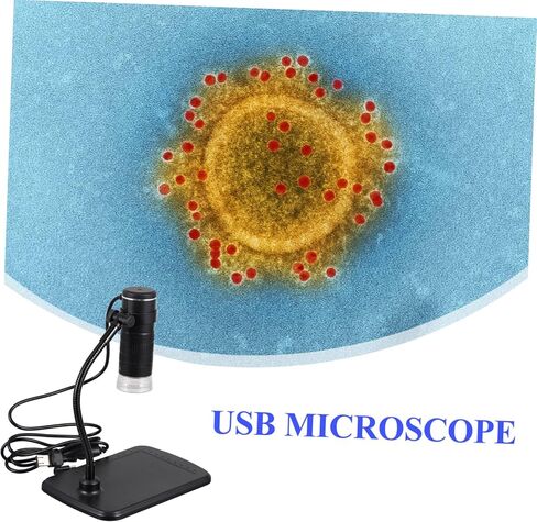 مجهر رقمي من MERRYHAPY مجهر إلكتروني عالي الدقة مع أضواء LED وصلة USB للطلاب والهواة الذين يستكشفون العالم المجهري in Kuwait