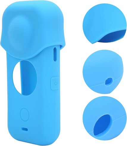 aqxreight Small Panoramic Camera Silicone Protective Case with Lens Cover for ONE X2 Blue (Blue) in Saudi Arabia