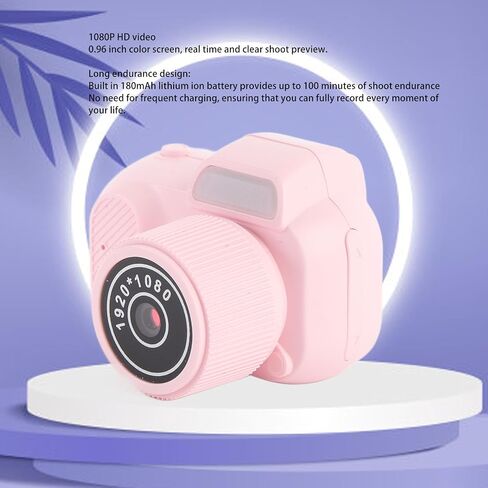 Mini Digital Camera, 1080P HD Video Camera with 0.96in Color Screen, 128GB Memory Card, Pocket Video Recorder for Daily Life Travel Recording (Roseate) in Kuwait