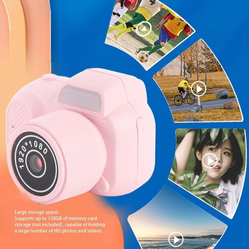 Mini Digital Camera, 1080P HD Video Camera with 0.96in Color Screen, 128GB Memory Card, Pocket Video Recorder for Daily Life Travel Recording (Roseate) in Kuwait