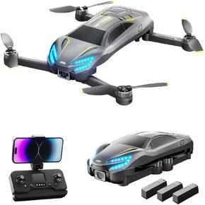 طائرة بدون طيار مع كاميرا 8K للبالغين والأطفال، طائرة بدون طيار بمحرك بدون فرشاة FPV Mini RC، طائرة رباعية المروحية RC قابلة للطي مع قلاب 360 درجة، وضع مقطوعة الرأس، تثبيت الارتفاع، طيران نقطة الطريق، مفتاح واحد للإقلاع/الأرض، بطاريتان in Kuwait