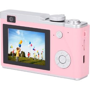 Digital Camera, 1080P HD Camera, 48MP Front Rear Dual Lens with 16X Zoom, Auto Beauty Filter, 2.4 Inch Screen Autofocus, for All Ages (Rose Gold) in Kuwait