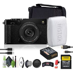 كاميرا FUJIFILM X-E5 الرقمية بدون مرآة مع عدسة XF 23 مم f/2.8 (أسود) مع طابعة الهاتف الذكي Fuji INSTAX Mini Link 3 - أبيض + بطاقة ذاكرة UHS-II SDXC سعة 64 جيجابايت + كابل Micro HDMI + المزيد in Saudi Arabia