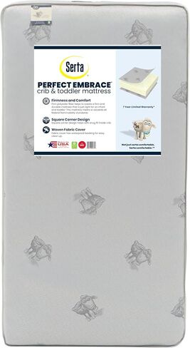 مرتبة Serta Perfect Embrace لسرير الأطفال والأطفال الصغار - ألياف أساسية مسامية - معتمدة من GREENGUARD Gold - ضمان لمدة 7 سنوات - صنع في الولايات المتحدة الأمريكية in Saudi Arabia
