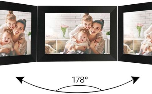 10.1-Inch Digital Photo Frame, Touch Screen HD Display, 1280x800 Resolution, 16GB Storage, Share Photos via App/Email/Cloud, Auto-Rotate, Detachable Stand in Saudi Arabia