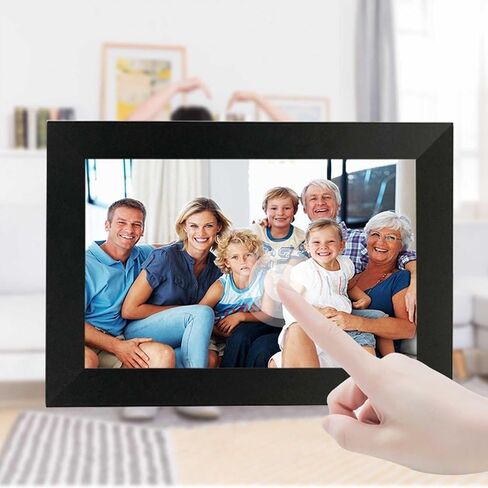10.1-Inch Digital Photo Frame, Touch Screen HD Display, 1280x800 Resolution, 16GB Storage, Share Photos via App/Email/Cloud, Auto-Rotate, Detachable Stand in Saudi Arabia