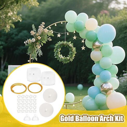 Balloon Arch Stand,Gold Arch Backdrop Holder with Base - Heavy Duty Floor Holder Party Decorations for Wedding Reception Ceremony Store Opening Baby Shower Holiday in Saudi Arabia