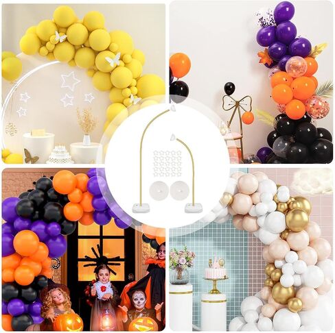 Balloon Arch Stand,Gold Arch Backdrop Holder with Base - Heavy Duty Floor Holder Party Decorations for Wedding Reception Ceremony Store Opening Baby Shower Holiday in Saudi Arabia