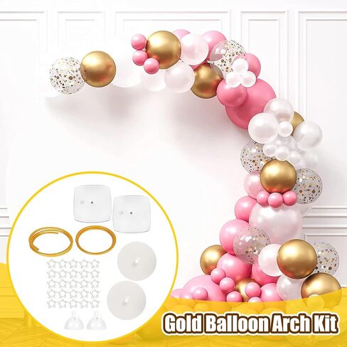 Balloon Arch Stand,Gold Arch Backdrop Holder with Base - Heavy Duty Floor Holder Party Decorations for Wedding Reception Ceremony Store Opening Baby Shower Holiday in Saudi Arabia