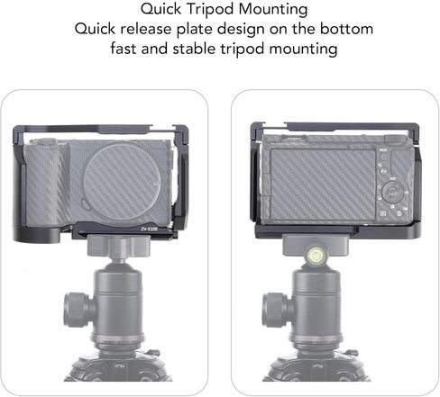 Camera Cage, for ZV E10II Camera, Supports for RS2 RS3 RS4 Stabilizer Camera Cage, Arca Type Quick Release Plate 1/4 Inch Screw Holes, 3/8 Inch Locating Holes in Saudi Arabia