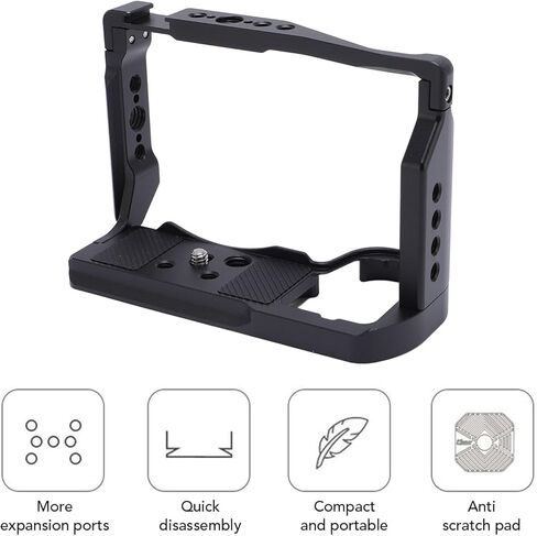 Camera Cage, for ZV E10II Camera, Supports for RS2 RS3 RS4 Stabilizer Camera Cage, Arca Type Quick Release Plate 1/4 Inch Screw Holes, 3/8 Inch Locating Holes in Saudi Arabia