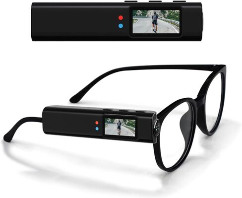 كاميرا FPV رياضية خفيفة الوزن للغاية 2.7K مثبتة على الرأس، كاميرا عمل متوافقة مع النظارات 21 جرام مع شاشة 0.96 بوصة، زاوية واسعة 110 درجة وواي فاي للسفر وركوب الدراجات (أبيض) in Kuwait