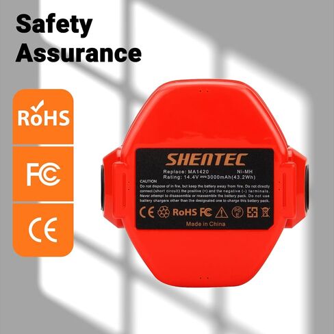 Shentec 14.4V 3.0Ah Replacement Battery Compatible with Makita PA14 1420 1422 1433 1434 1435 1435F 192600-1 193985-8 192699 193157-5 193158-3，Ni-MH Battery Pack in Saudi Arabia