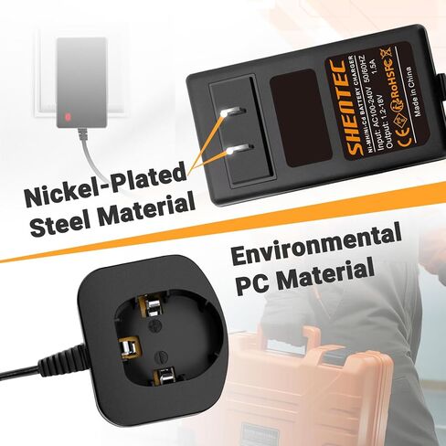 Shentec 1.2V-18V Multivolt Charger Compatible with Ryobi 7.2V 9.6V 12V 14.4V 18V Ni-MH/Ni-Cd Pod Style Battery (NOT for Li-ion Battery) in Saudi Arabia