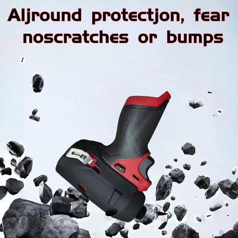 غطاء حذاء واقي مطاطي 49-16-2551 متوافق مع Milwaukee M12 FUEL 2551-20 1/4" Stubby Impact Driver (عبوة واحدة) (أسود) in Kuwait