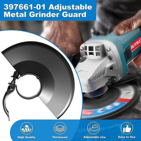 Angle Grinder 397661-01 6.45" Grinder Dust Shroud 4-1/2 Grinder Blades Wheel Disc Metal, Adjustable Protective Cover Shield Fits for Dewalt Milwaukee Makita Metabo Bosch RYOBI Grinder Guard in Saudi Arabia