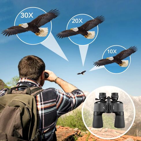 10-30X50 Zoom Binoculars, HD Professional/Waterproof Fogproof Binoculars for Adults, with Low Light Night Vision, Durable and Clear FMC BAK4 Prism Lens, for Birds Watching Hunting Traveling Outdoor in Saudi Arabia